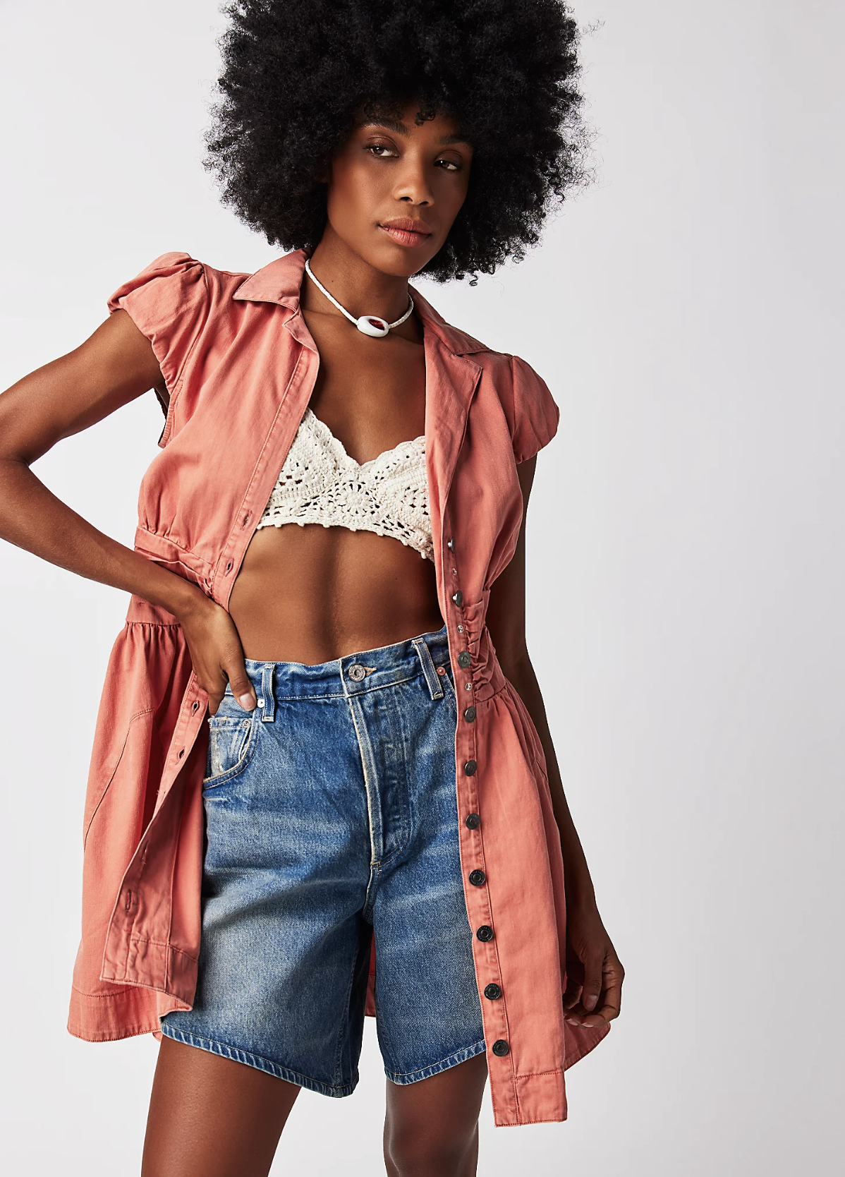 Free People Chester Mini Dress in Lightest Rose — CARY LANE